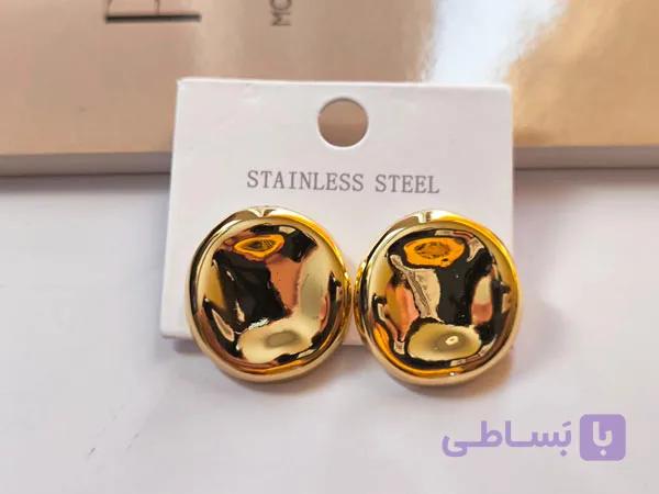 گوشواره مینیمال آبکاری طلا — تصویر 1