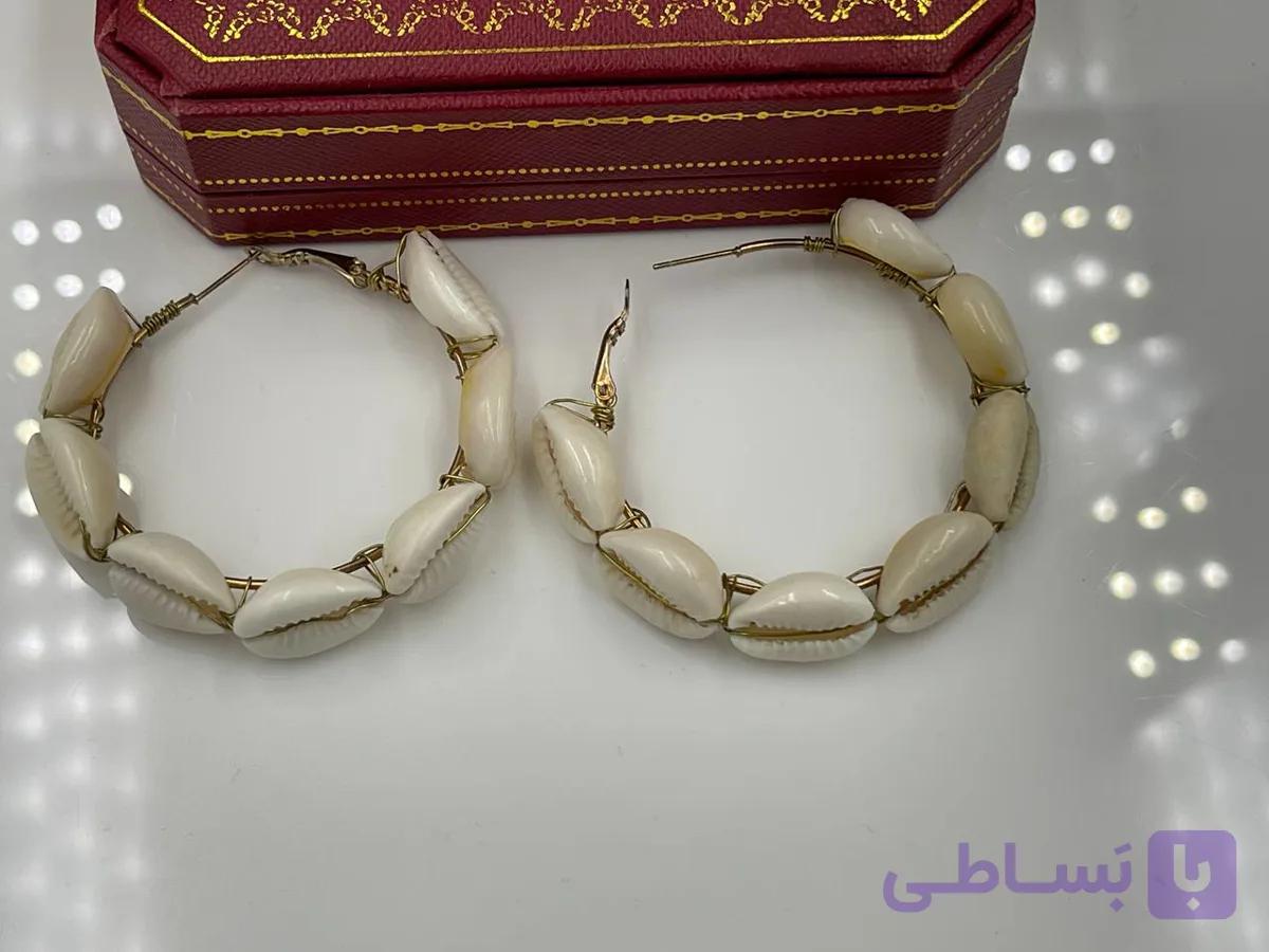 گوشواره طرح صدف حلقه ای — تصویر 1