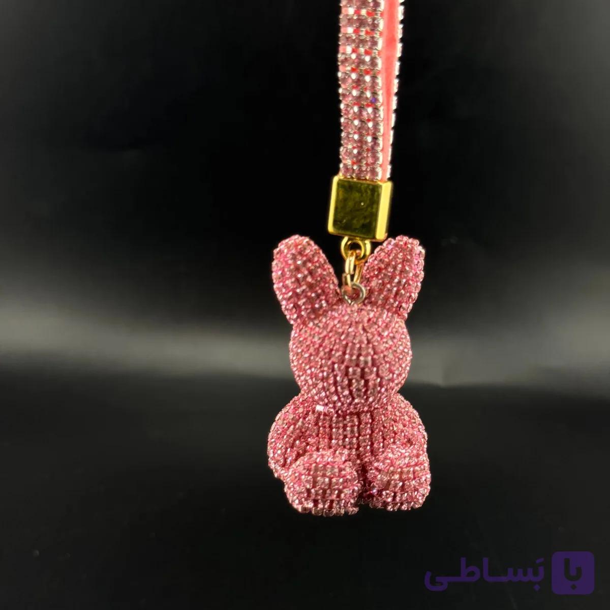 جاکلیدی و آویز کیف خرگوش صورتی — تصویر 1