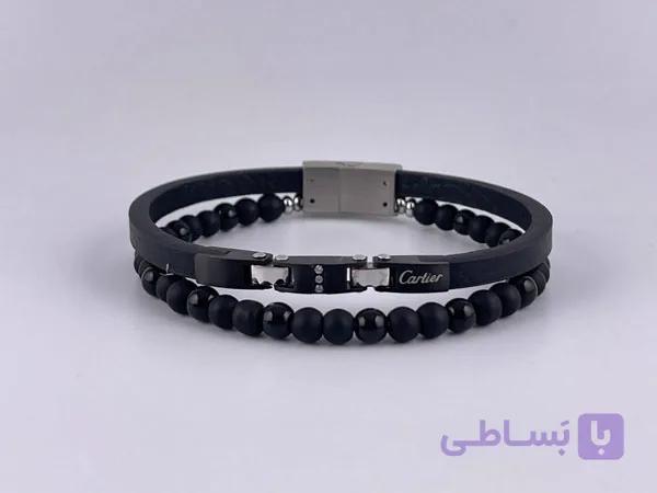 دستبند چرمی مردانه کارتیر و طرح گوی — تصویر 1