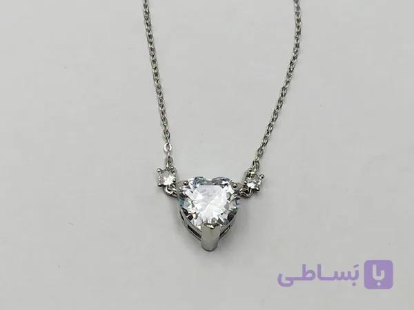 گردنبند آویز کریستالی طرح قلب — تصویر 1