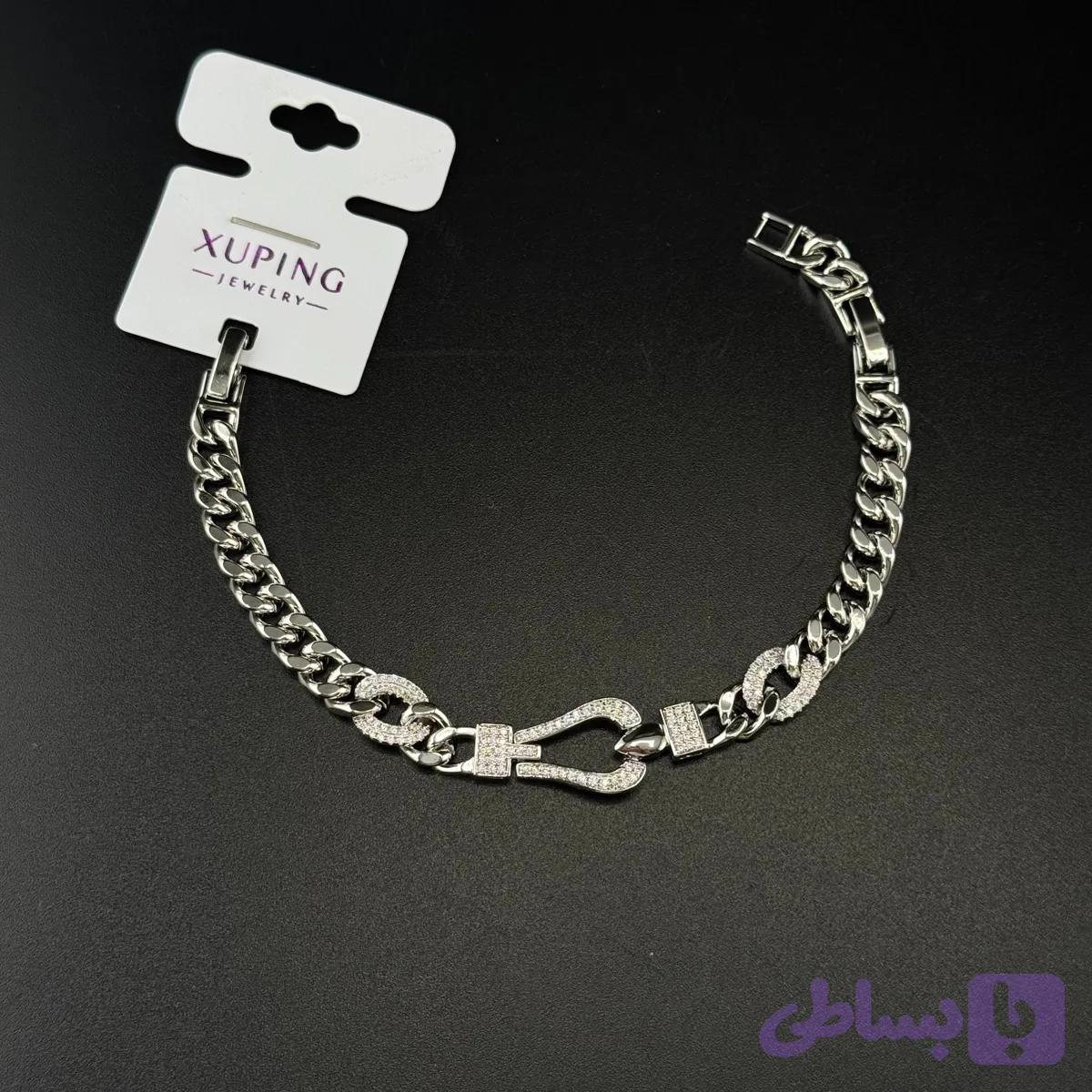 دستبند ژوپینگ طرح fred نعل اسبی نگین‌دار — تصویر 1