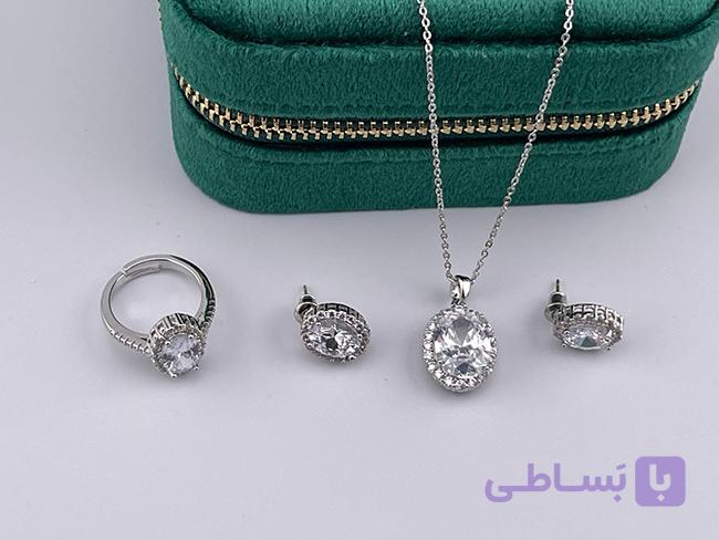 ست سه تکه طرح جواهر تک نگین — تصویر 1