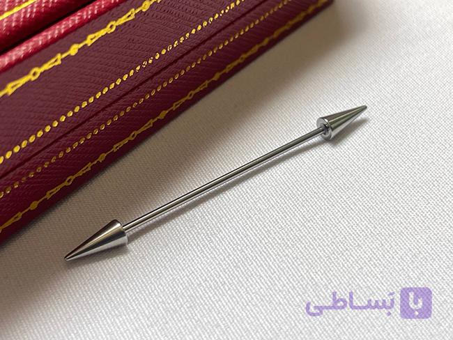 پیرسینگ محوری گوش طرح مینیمال نقره ای