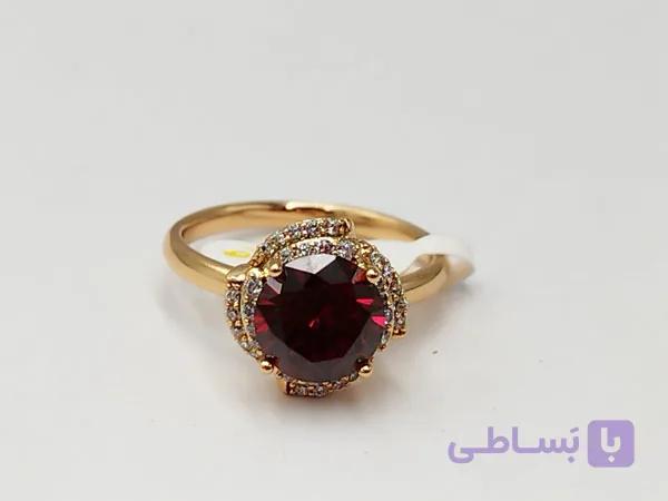 انگشتر ژوپینگ با سنگ قرمز — تصویر 1
