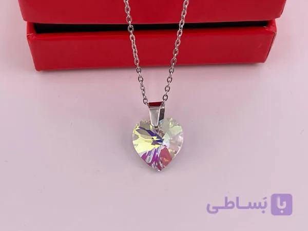 گردنبند نگین سواروسکی هفت رنگ — تصویر 1