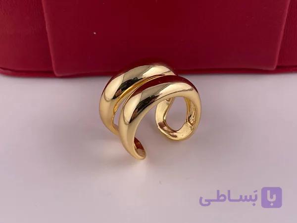 انگشتر آبکاری نقره زنانه فری سایز — تصویر 1