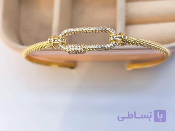دستبند بنگل دخترانه نگینی — تصویر 1