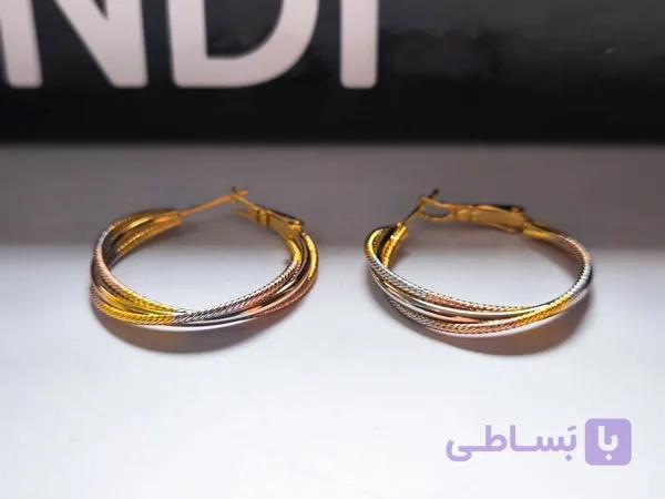 گوشواره حلقه ای متوسط ژوپینگ کد 10512 — تصویر 1