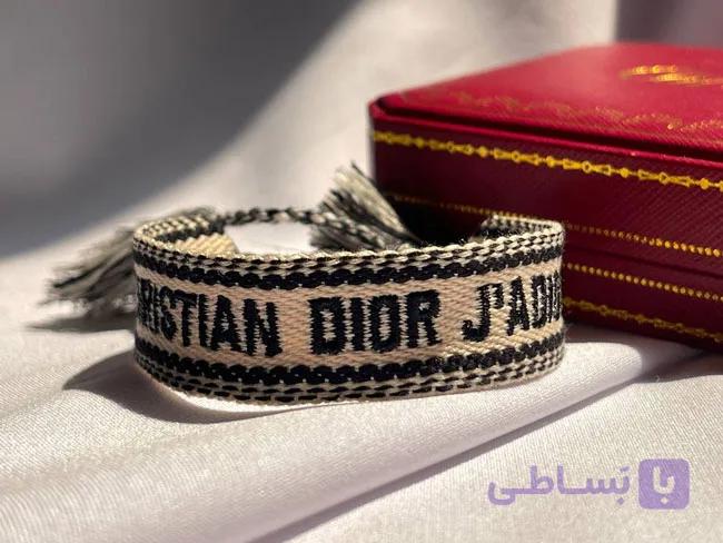 دستبند دیور مشکی و کرم کد Dr1 — تصویر 1