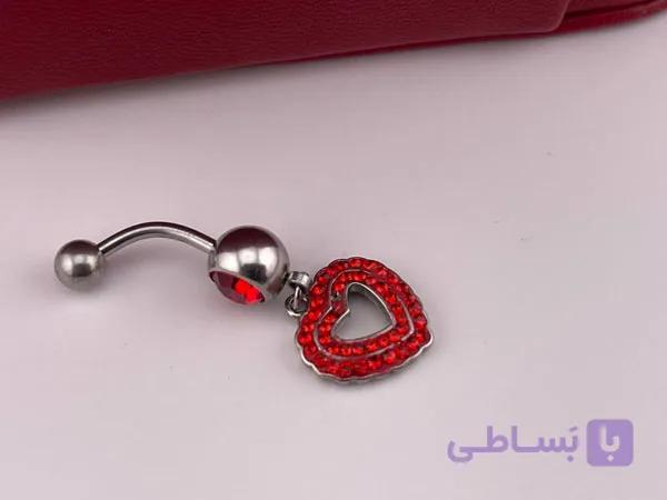 پیرسینگ ناف آویز طرح قلب — تصویر 1