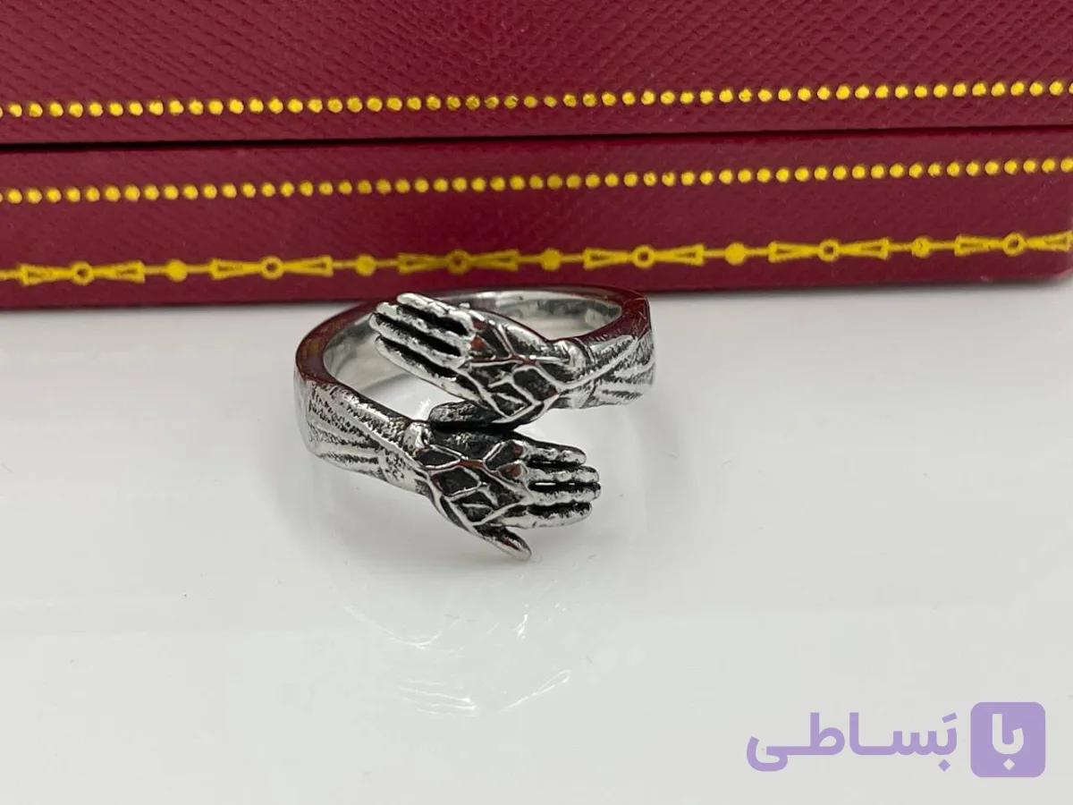 انگشتر مردانه طرح آغوش سیاه قلم — تصویر 1