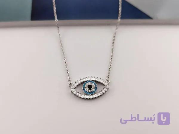 گردنبند چشم نظر نقره ای دخترانه — تصویر 1