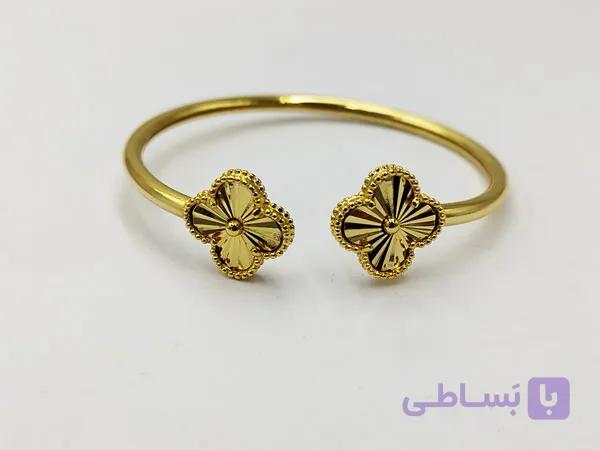 دستبند زنانه طرح گل طلایی ساده — تصویر 1