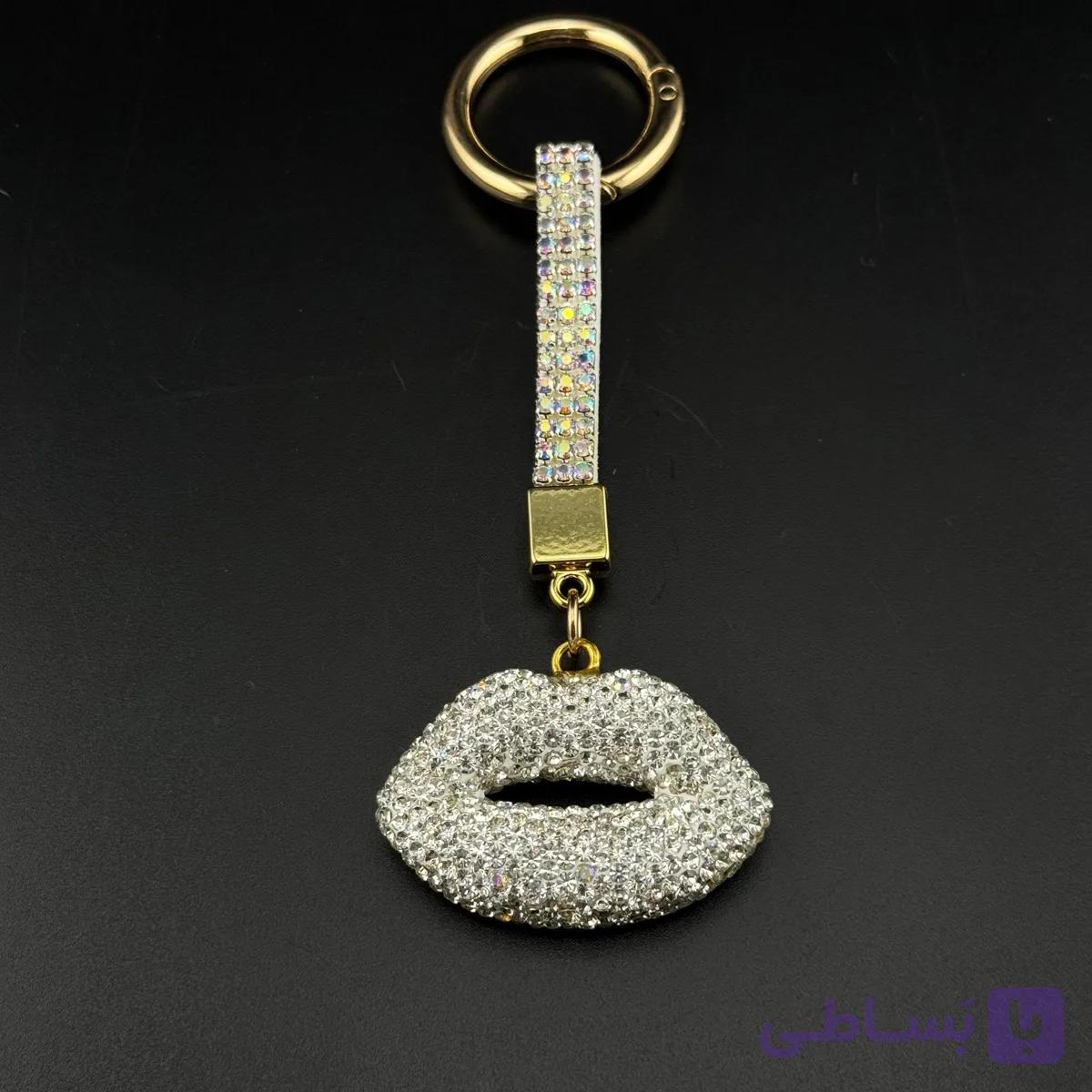 جاکلیدی و آویز کیف نگین سفید — تصویر 1