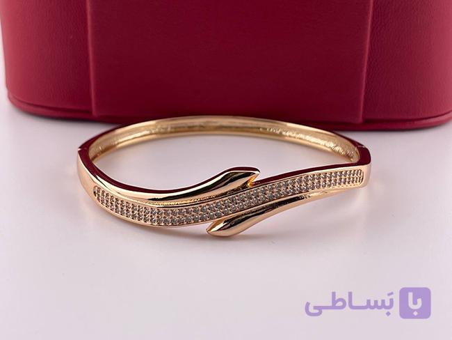 دستبند بنگل ماری نگین کاری شده — تصویر 1