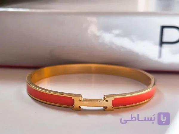 دستبند هرمس استیل باریک نارنجی — تصویر 1