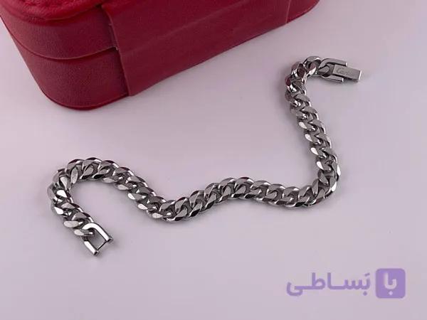 خرید دستبند مردانه کارتیر نقره ای — تصویر 1