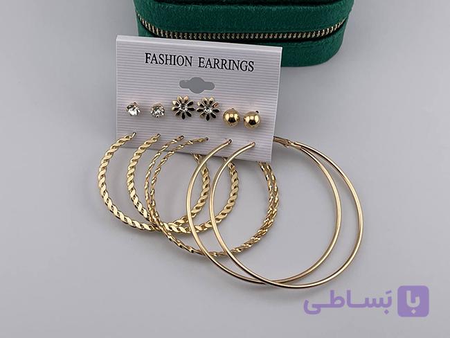 پک گوشواره میخی و حلقه ای دایره — تصویر 1