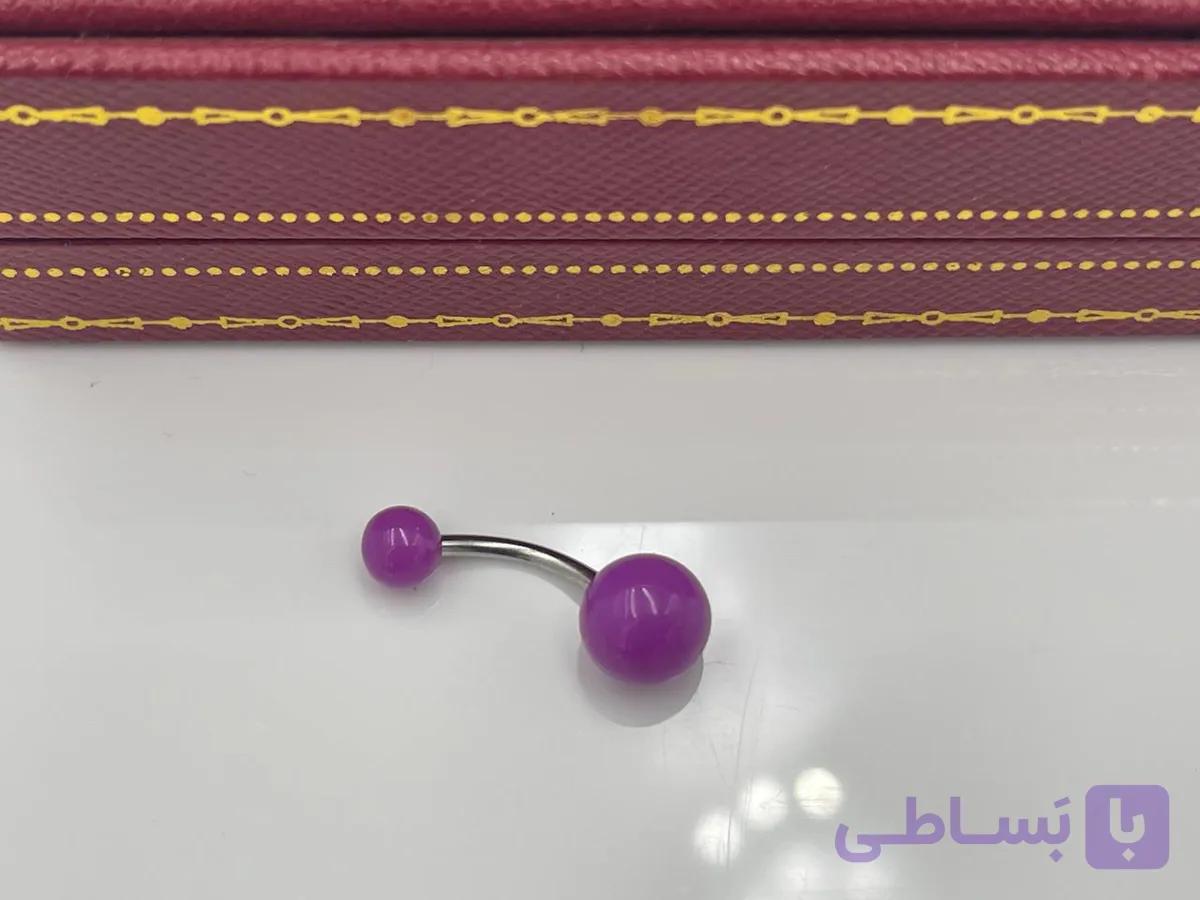 پیرسینگ ناف گوی بنفش