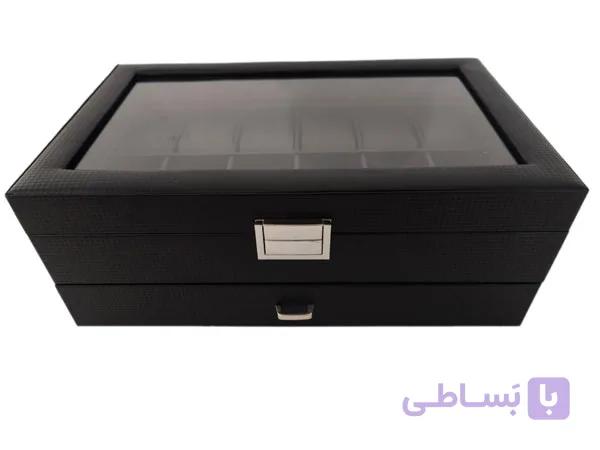 جعبه ساعت ۱۲ تایی مشکی کد 10571 — تصویر 1