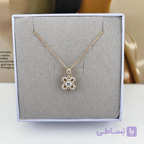 گردنبند طلایی ژوپینگ با نگین‌های درخشان — تصویر 1