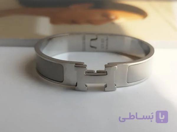 دستبند هرمس طوسی نقره‌ای — تصویر 1