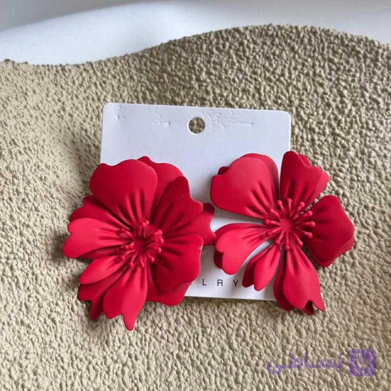 گوشواره گل قرمز یلدایی — تصویر 1