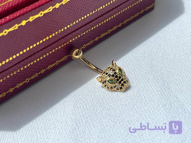 پیرسینگ ناف طرح پلنگ طلایی — تصویر 1