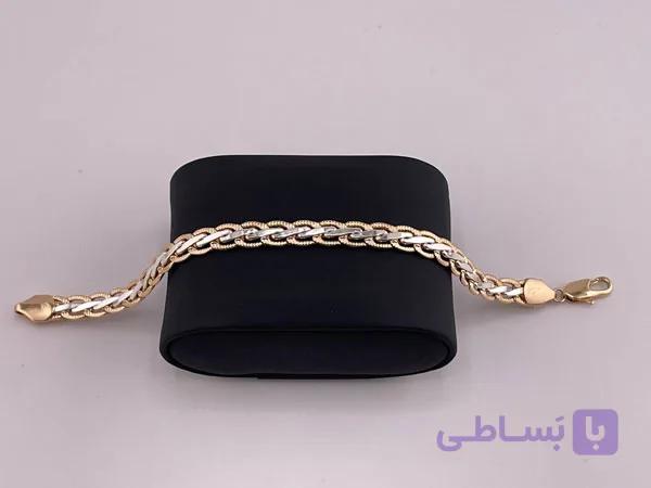 دستبند ژوپینگ سفید طلایی شیک و خاص — تصویر 1
