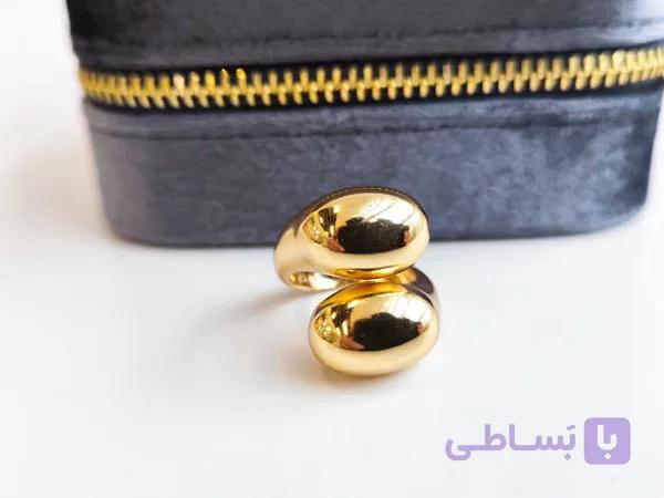 انگشتر رینگ فری سایز طلایی کد 10875 — تصویر 1