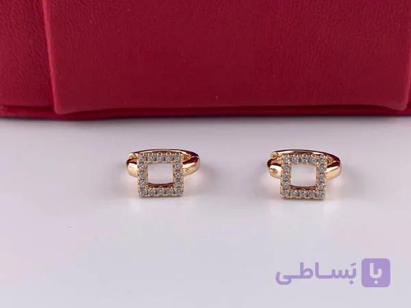 گوشواره زنانه ژوپینگ مربع توخالی — تصویر 1