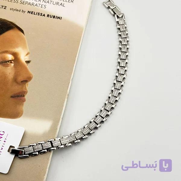 دستبند طرح رولکس نگینی — تصویر 1