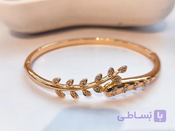 دستبند بنگل ژوپینگ شاخه نگینی — تصویر 1
