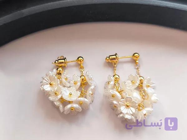 گوشواره گل سفید میخی — تصویر 1
