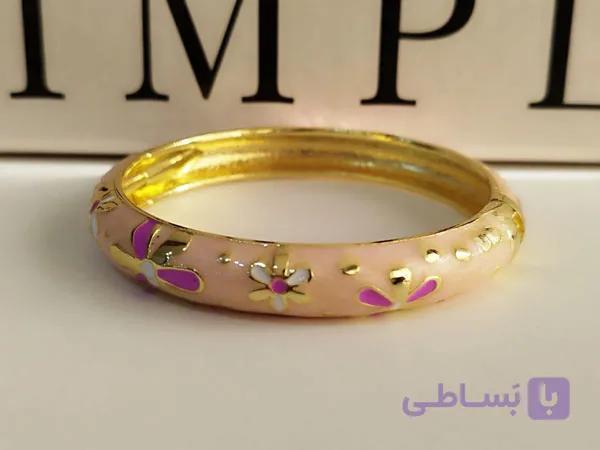 دستبند میناکاری شیک طرح گل گد 10337 — تصویر 1