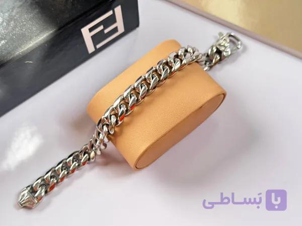دستبند کارتیر مردانه نقره ای قفل خاص — تصویر 1