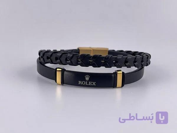 دستبند چرم رولکس با طرح خاص و شیک — تصویر 1