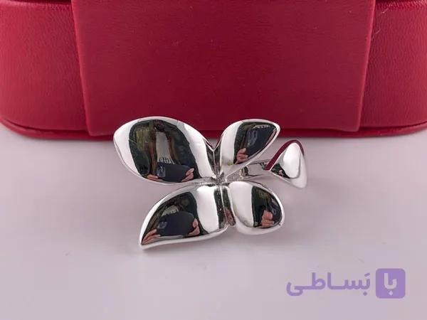 خرید انگشتر پروانه مینیمال نقره ای — تصویر 1