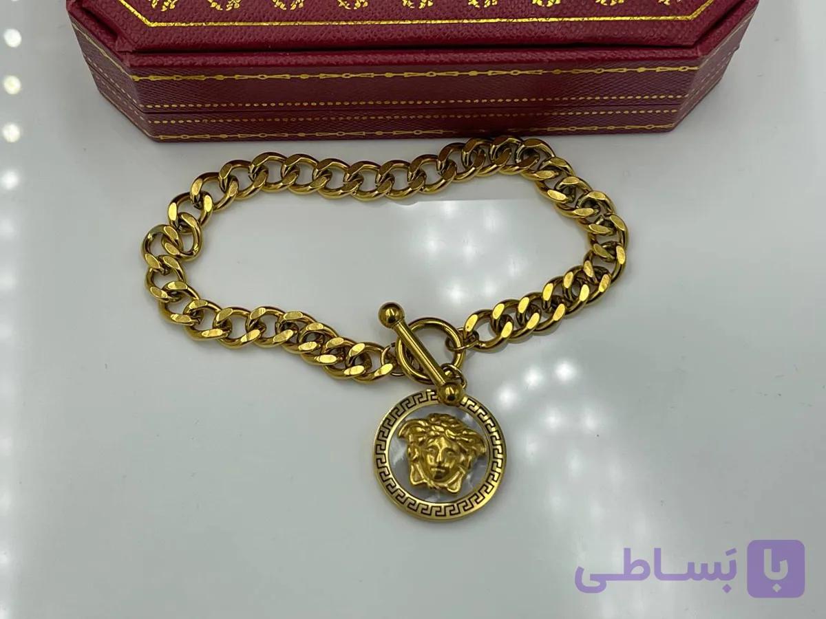 دستبند ورساچه صدفی با قفل T — تصویر 1