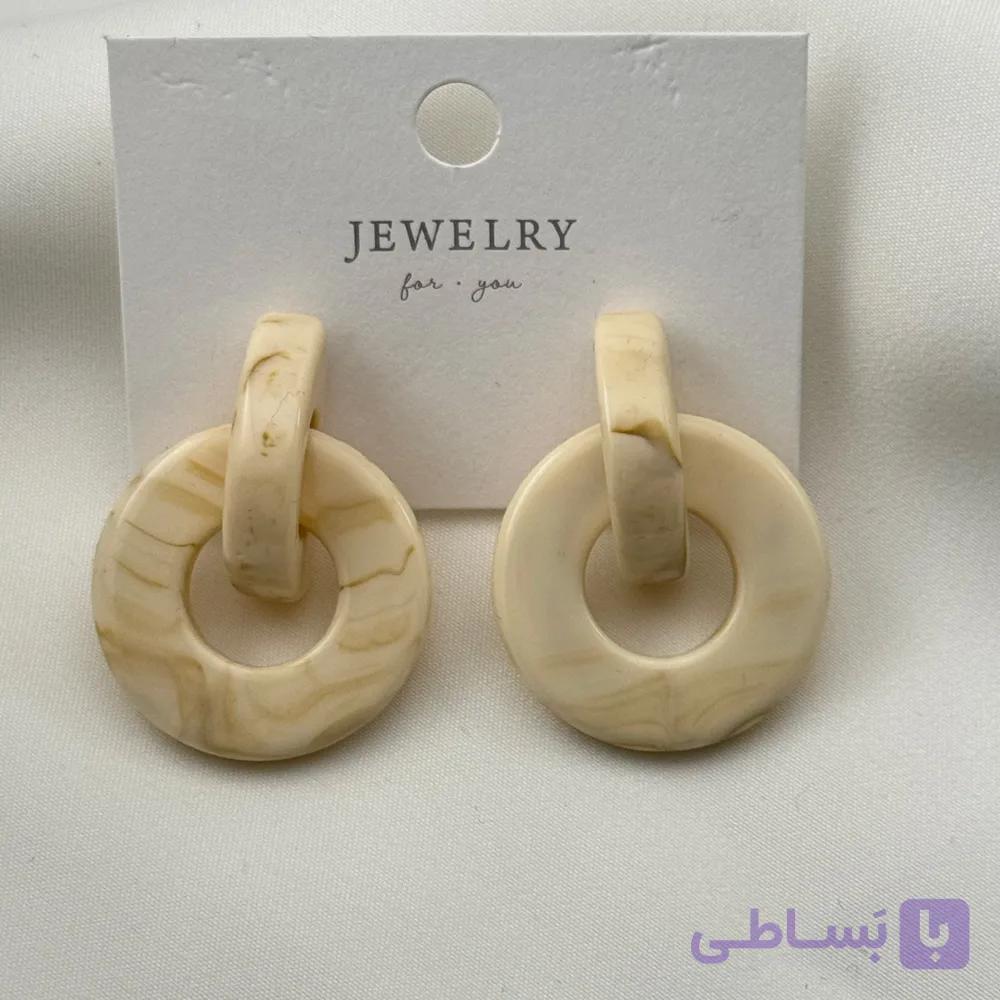 گوشواره مرمری کرمی — تصویر 1