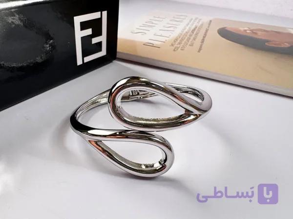 دستبند دخترانه مینیمال نقره ای ترند — تصویر 1