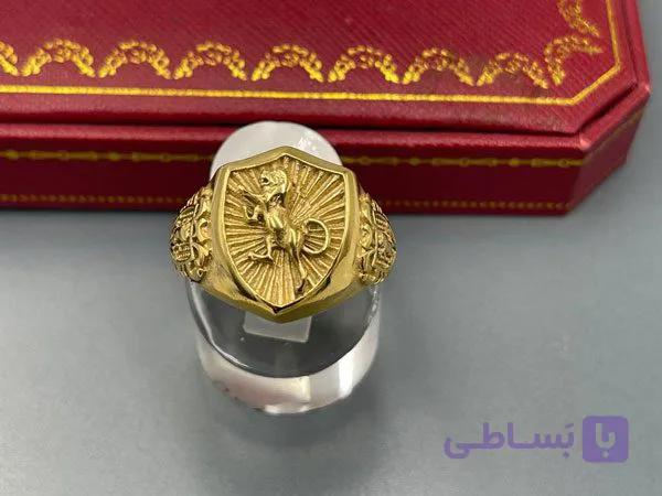 انگشتر مردانه استیل طرح شیر — تصویر 1