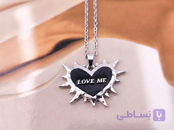 گردنبند قلب مشکی Love Me – عشق با چاشنی استایل — تصویر 1