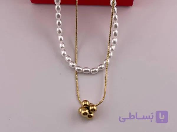 گردنبند دو لاین آویز طرح قلب — تصویر 1