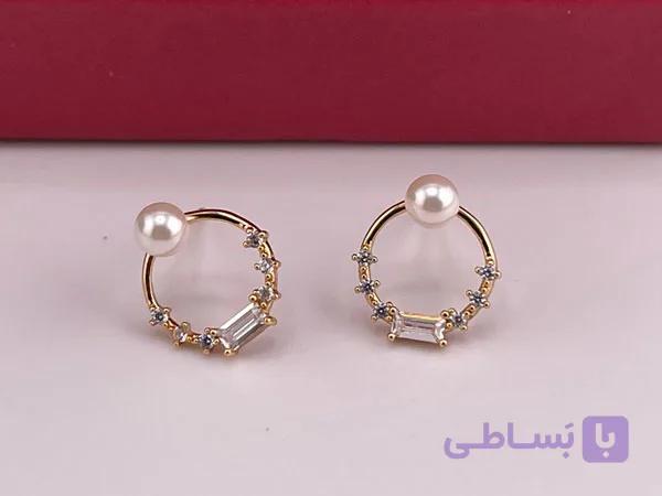 گوشواره ژوپینگ میخی مرواریدی — تصویر 1