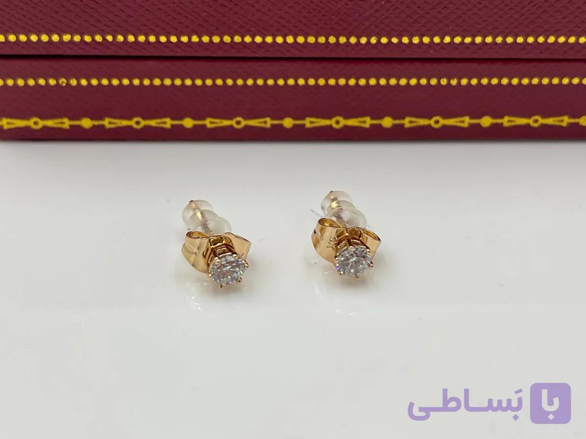 گوشواره تک نگین ژوپینگ — تصویر 1