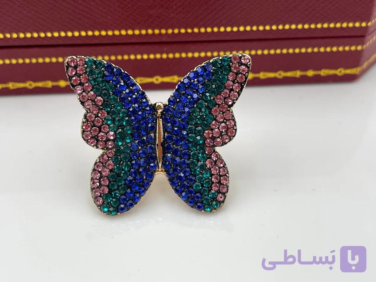 انگشتر پروانه رنگی — تصویر 1