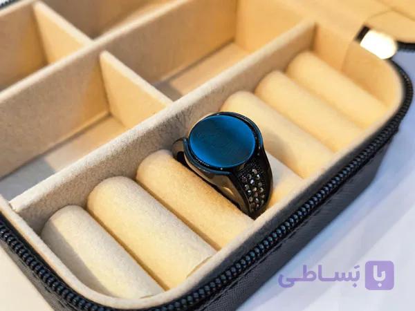 خرید انگشتر مردانه سنگ دایره ای مشکی — تصویر 1