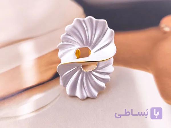 رینگ گل مینیمال آبکاری طلا | انگشتر با طراحی خاص — تصویر 1